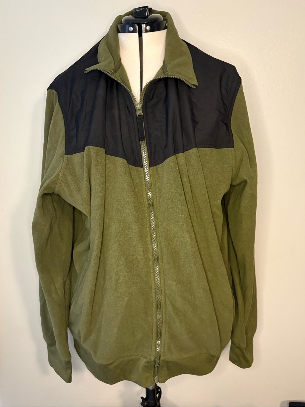 Russell Athletic Olive Green and Black Zip-Up Performance Jacket